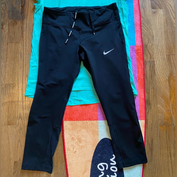 Black Dri-FIT Athletic Leggings Nike Womens Medium - Picture 1 of 7